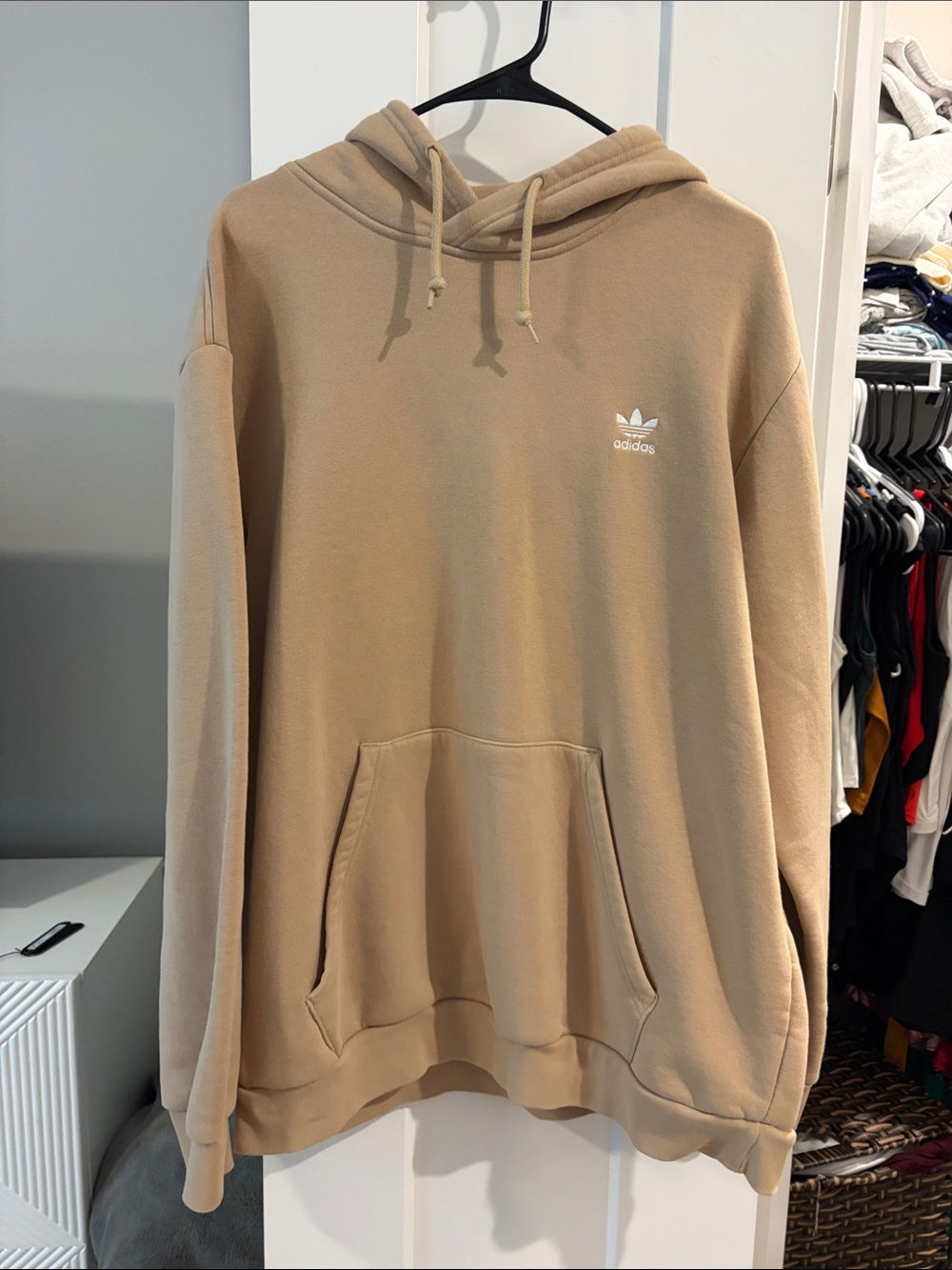 adidas Tan Trefoil Pullover Hoodie